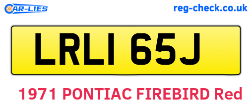 LRL165J are the vehicle registration plates.