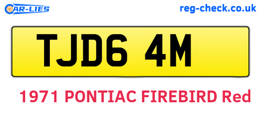 TJD64M are the vehicle registration plates.