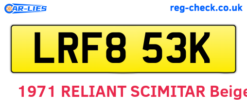 LRF853K are the vehicle registration plates.