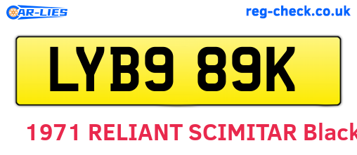 LYB989K are the vehicle registration plates.