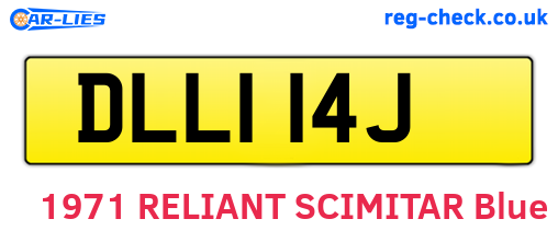 DLL114J are the vehicle registration plates.