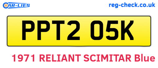 PPT205K are the vehicle registration plates.