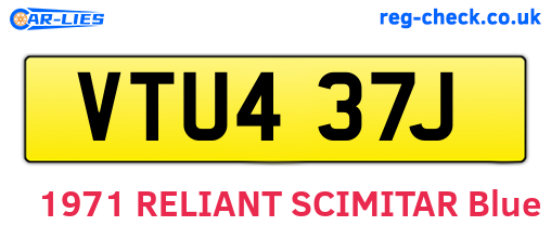 VTU437J are the vehicle registration plates.