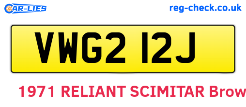 VWG212J are the vehicle registration plates.