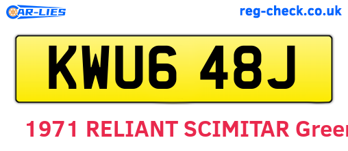 KWU648J are the vehicle registration plates.