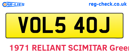 VOL540J are the vehicle registration plates.