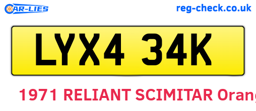 LYX434K are the vehicle registration plates.