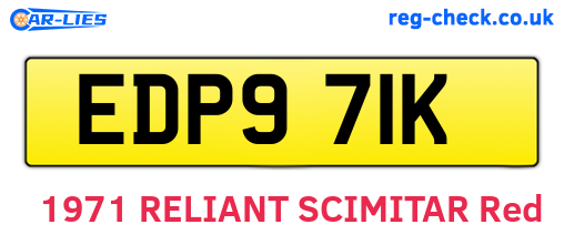 EDP971K are the vehicle registration plates.