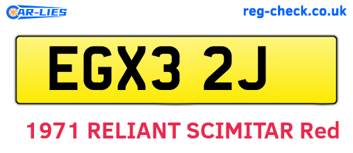 EGX32J are the vehicle registration plates.