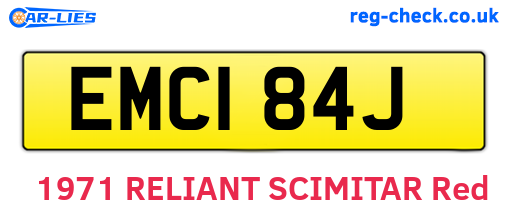 EMC184J are the vehicle registration plates.