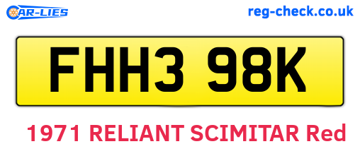 FHH398K are the vehicle registration plates.