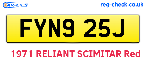 FYN925J are the vehicle registration plates.