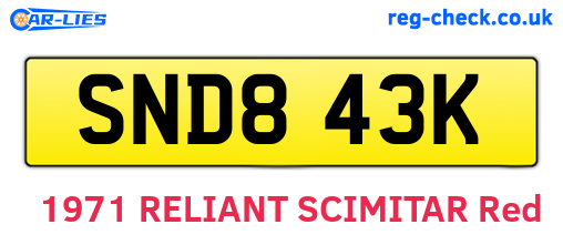 SND843K are the vehicle registration plates.