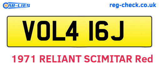VOL416J are the vehicle registration plates.