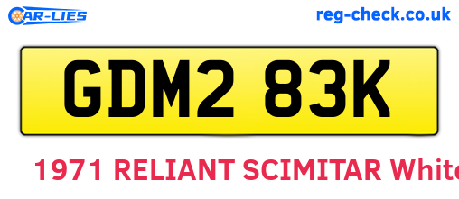 GDM283K are the vehicle registration plates.