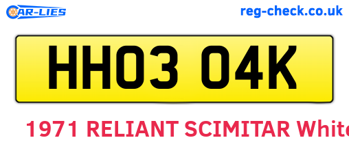 HHO304K are the vehicle registration plates.