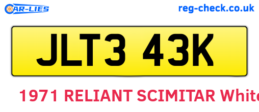 JLT343K are the vehicle registration plates.
