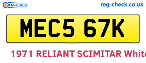 MEC567K are the vehicle registration plates.
