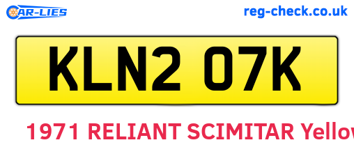 KLN207K are the vehicle registration plates.