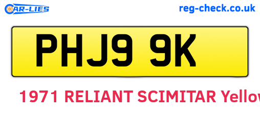 PHJ99K are the vehicle registration plates.