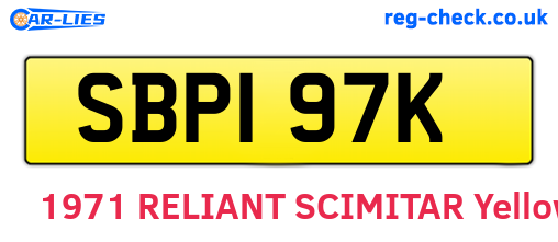 SBP197K are the vehicle registration plates.