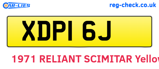 XDP16J are the vehicle registration plates.