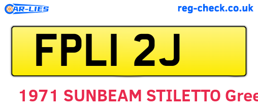 FPL12J are the vehicle registration plates.