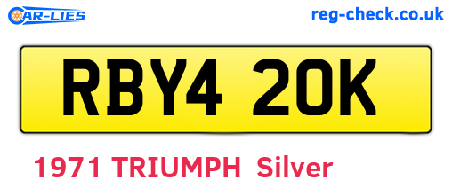 RBY420K are the vehicle registration plates.