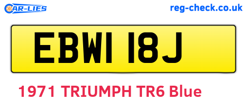EBW118J are the vehicle registration plates.
