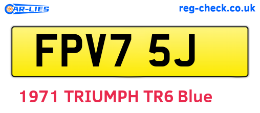 FPV75J are the vehicle registration plates.
