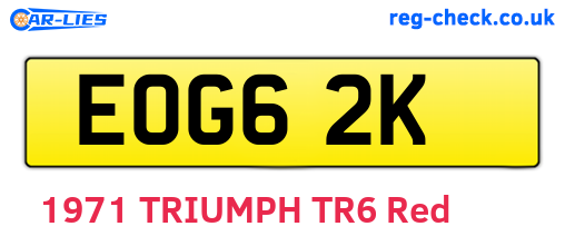 EOG62K are the vehicle registration plates.