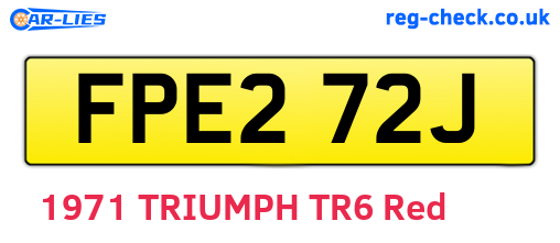 FPE272J are the vehicle registration plates.
