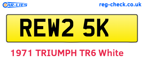 REW25K are the vehicle registration plates.