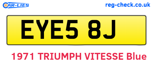 EYE58J are the vehicle registration plates.
