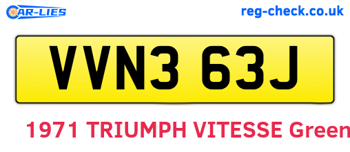 VVN363J are the vehicle registration plates.