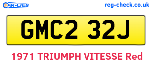 GMC232J are the vehicle registration plates.