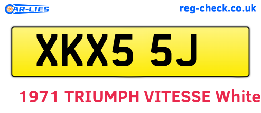 XKX55J are the vehicle registration plates.