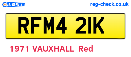 RFM421K are the vehicle registration plates.