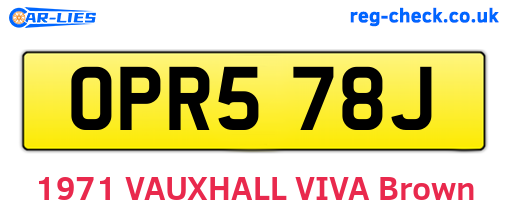 OPR578J are the vehicle registration plates.