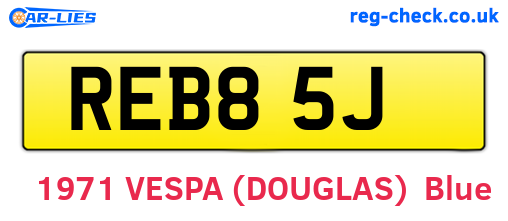 REB85J are the vehicle registration plates.