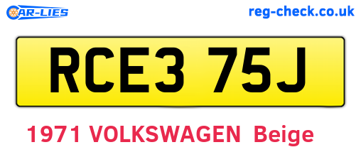 RCE375J are the vehicle registration plates.