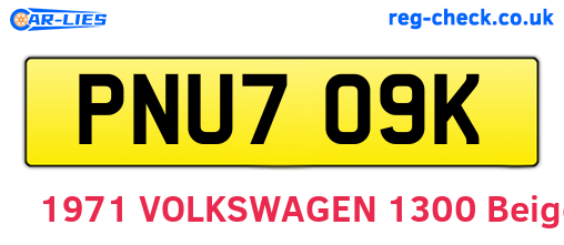 PNU709K are the vehicle registration plates.