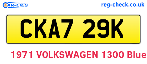 CKA729K are the vehicle registration plates.