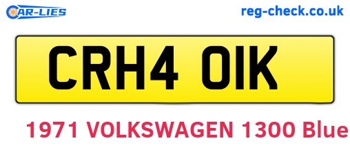 CRH401K are the vehicle registration plates.