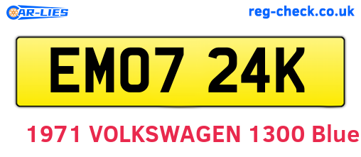 EMO724K are the vehicle registration plates.