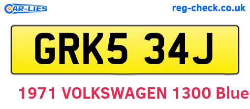 GRK534J are the vehicle registration plates.