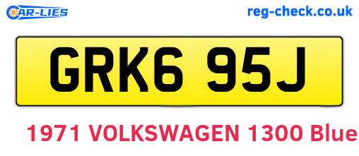 GRK695J are the vehicle registration plates.