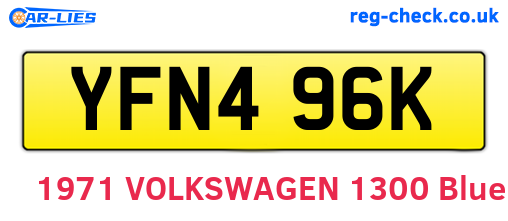 YFN496K are the vehicle registration plates.