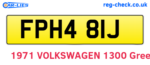 FPH481J are the vehicle registration plates.
