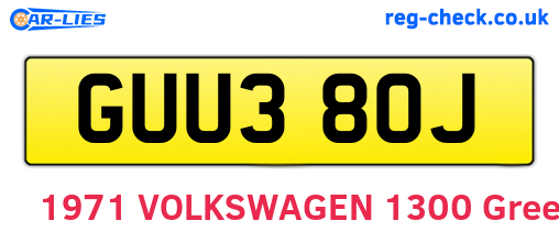 GUU380J are the vehicle registration plates.